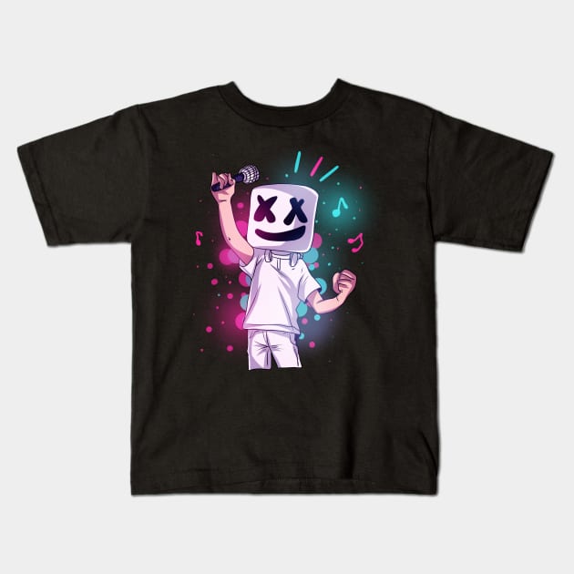 Marshmello Cartoon Party Kids T-Shirt by DenielHast